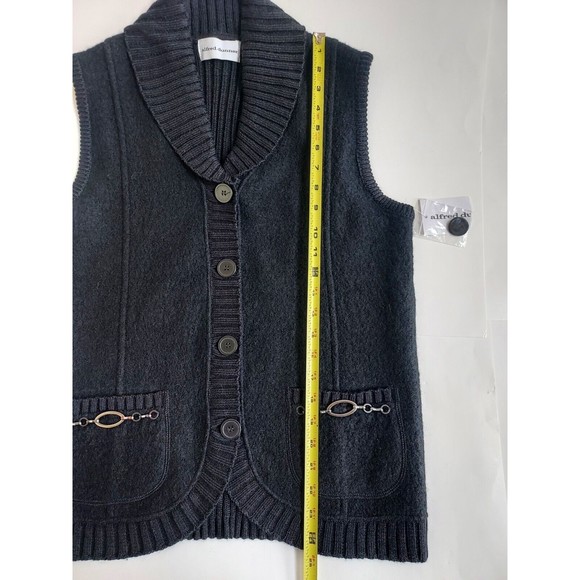 NWT Alfred Dunner On The Red Carpet Black Wool Sweater Vest W/Pockets Size Small - Picture 6 of 7